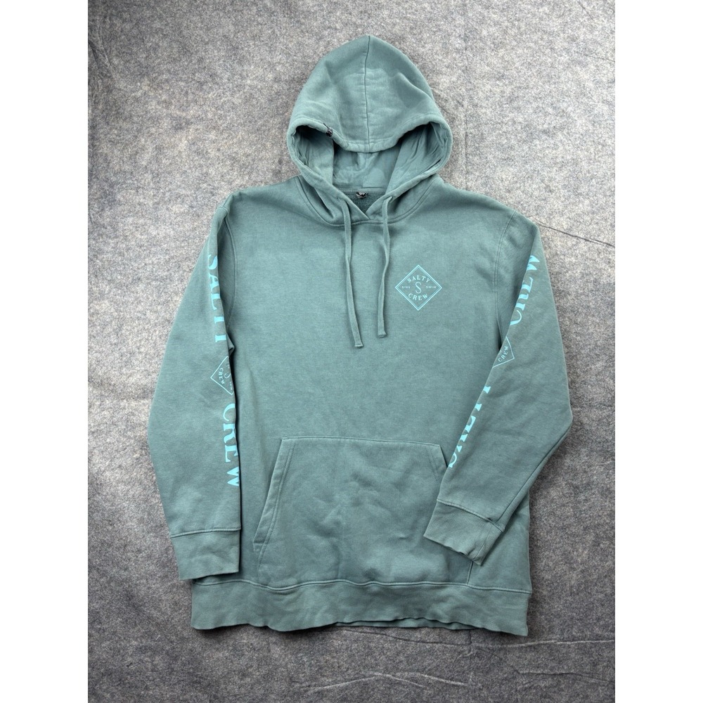 Salty Crew Men L Sage Green Sink or Swim Graphic Pullover Hoodie Surfer Gorpcore